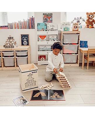 Kapla Kapla 280, Wood Tablets + Technical Booklet + Red Art Book, Natural - Fun and educational! Wooden Blocks and Construction Sets