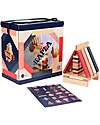 Kapla OUTLET - Set of 120 Planks - Natural, Dark Blue, Pink, Red - Wood - Showroom Sample Wooden Blocks and Construction Sets