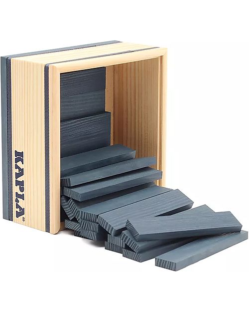 Kapla Set of 40 Planks - Blue - Wood - Funny and Educational! Wooden Blocks and Construction Sets