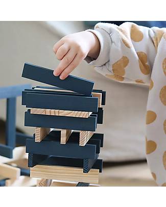 Kapla Set of 40 Planks - Blue - Wood - Funny and Educational! Wooden Blocks and Construction Sets