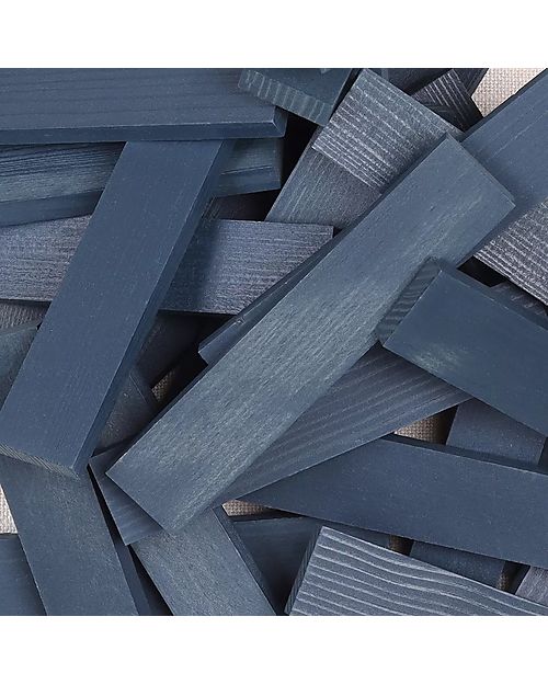 Kapla Set of 40 Planks - Blue - Wood - Funny and Educational! Wooden Blocks and Construction Sets