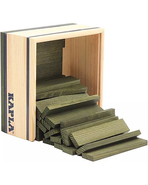 Kapla Set of 40 Planks - Green - Wood - Funny and Educational! Wooden Blocks and Construction Sets