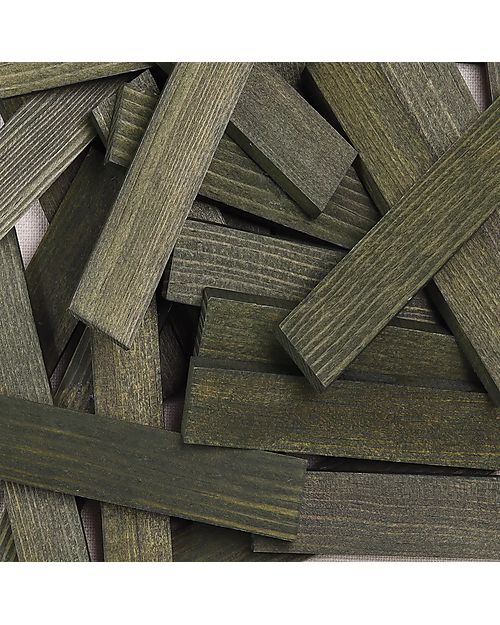 Kapla Set of 40 Planks - Green - Wood - Funny and Educational! Wooden Blocks and Construction Sets