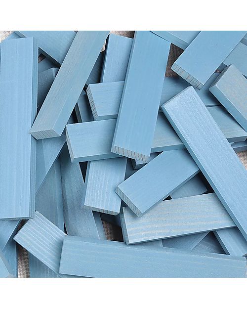 Kapla Set of 40 Planks - Light Blue - Wood - Funny and Educational! Wooden Blocks and Construction Sets