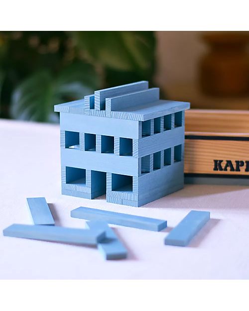Kapla Set of 40 Planks - Light Blue - Wood - Funny and Educational! Wooden Blocks and Construction Sets