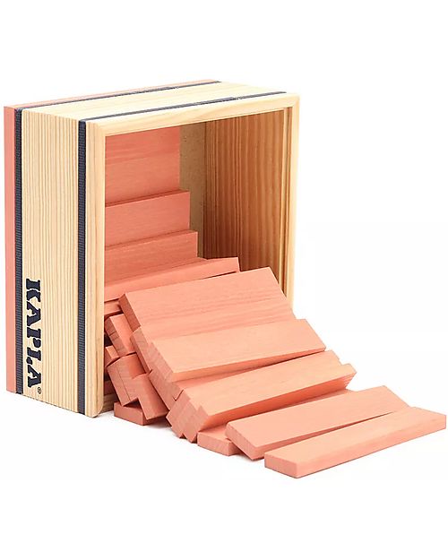 Kapla Set of 40 Planks - Pink - Wood - Funny and Educational! Wooden Blocks and Construction Sets