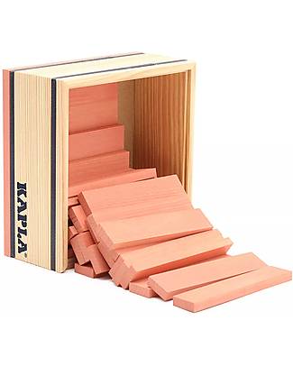Kapla Set of 40 Planks - Pink - Wood - Funny and Educational! Wooden Blocks and Construction Sets