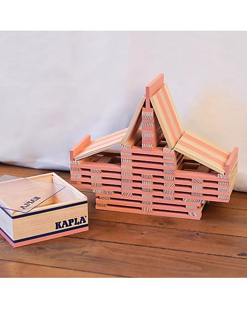 Kapla Set of 40 Planks - Pink - Wood - Funny and Educational! Wooden Blocks and Construction Sets