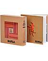 Kapla Set of 40 Planks With Art Book - Red and Orange -  Wood Wooden Blocks and Construction Sets