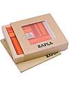 Kapla Set of 40 Planks With Art Book - Red and Orange -  Wood Wooden Blocks and Construction Sets
