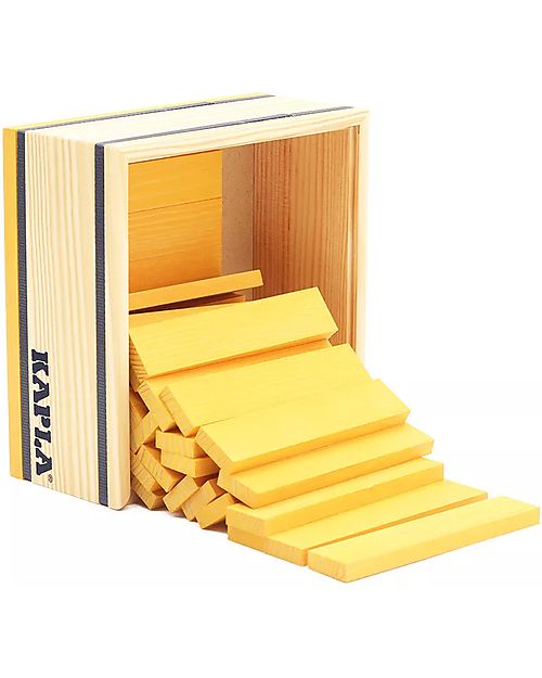 Kapla Set of 40 Planks - Yellow - Wood - Funny and Educational! Wooden Blocks and Construction Sets