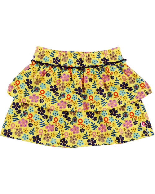 Katvig Wildflowers Skirt Multicoloured Flowers on Yellow - Organic Skirts