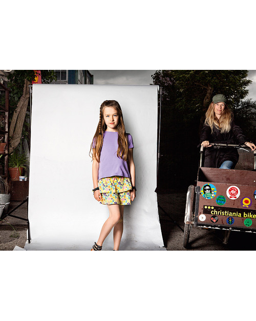 Katvig Wildflowers Skirt Multicoloured Flowers on Yellow - Organic Skirts