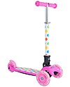 Kiddimoto Foldable Kids 3 Wheeled Scooter U-Zoom with Helmet, Pastel Dotty Scooters