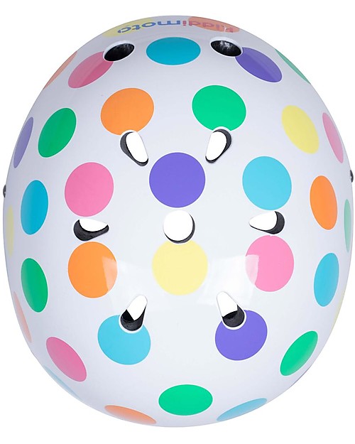 Kiddimoto Foldable Kids 3 Wheeled Scooter U-Zoom with Helmet, Pastel Dotty Scooters