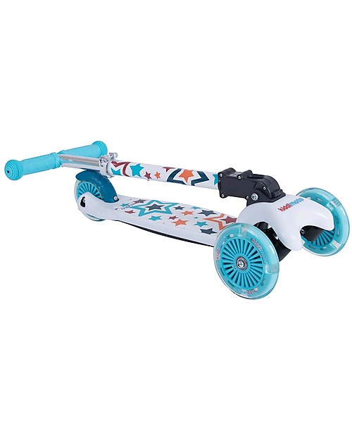Kiddimoto Foldable Kids 3 Wheeled Scooter U-Zoom with Helmet, Stars Scooters