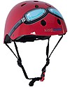 Kiddimoto Kids Bike Helmet with Goggles, Red Bicycle Helmets
