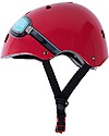 Kiddimoto Kids Bike Helmet with Goggles, Red Bicycle Helmets