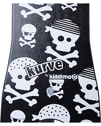 Kiddimoto OUTLET - Wooden Balance Bike Kurve, Skulls and Cross Bones - Showroom Sample Balance Bikes