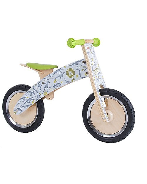 Kiddimoto Wooden Balance Bike Kurve Fossils unisex bambini