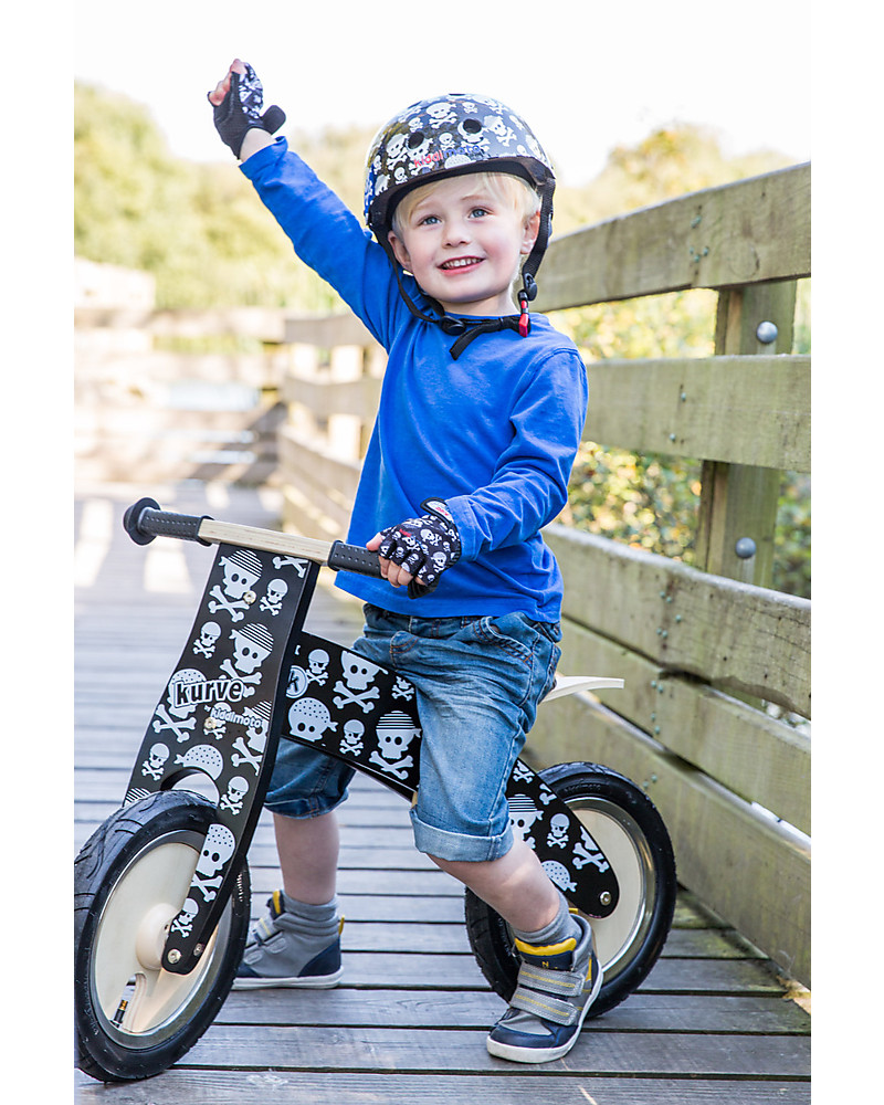 Kiddimoto 649 Childrens Fossil Kurve Wooden Balance Bike 
