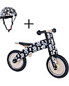 Kiddimoto Wooden Balance Bike Kurve with Helmet, Skulls Balance Bikes
