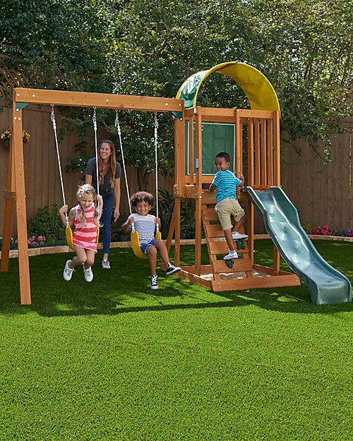 KidKraft Ainsley Outdoor Playset - Swings + Slide Outdoor Games and Toys_