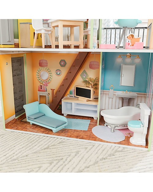 KidKraft Dollhouse Hallie - With fold-out playmat and 30 accessories! Dolls Houses