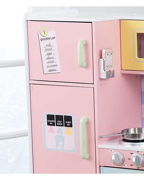 KidKraft Large Pastel Play Kitchen, Colorful and Big - Wood Toy Kitchens