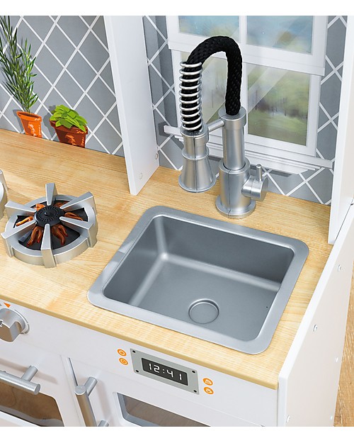 KidKraft Let's Cook Play Kitchen with Light and Sounds - Wood Toy Kitchens