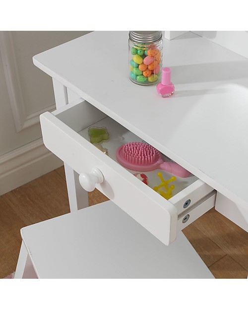 KidKraft Medium Vanity and Stool - White Pretend Play