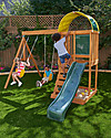 KidKraft Outdoor Play Set Slide + Swings + Climbing Wall - Ainsley Outdoor Games and Toys_