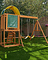 KidKraft Outdoor Play Set Slide + Swings + Climbing Wall - Ainsley Outdoor Games and Toys_