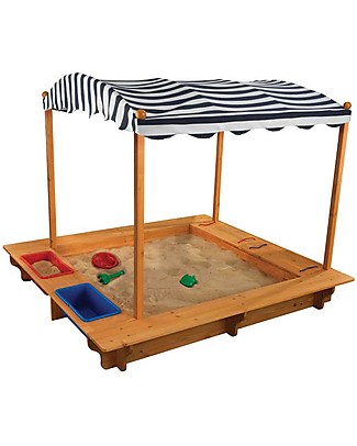 KidKraft Outdoor Sandbox with Canopy - Wood Outdoor Games and Toys_