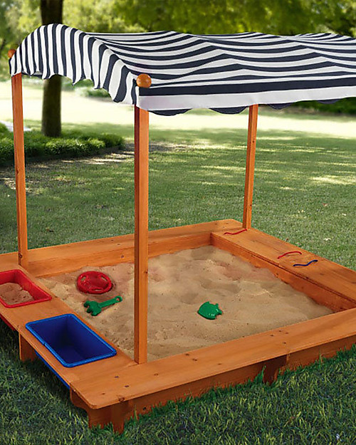 KidKraft Outdoor Sandbox with Canopy - Wood Outdoor Games and Toys_