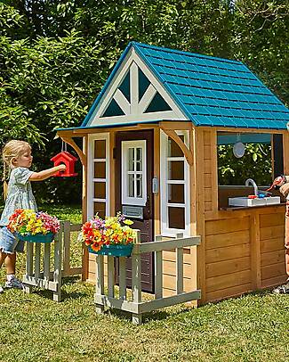 KidKraft OUTLET - Lakeside Bungalow Outdoor Playhouse - Wood - Showroom Sample Playhouses