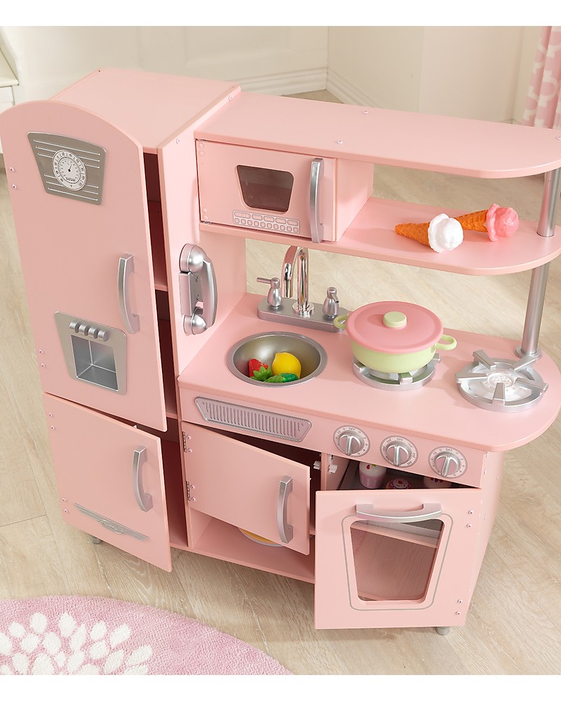 kidkraft pink wooden kitchen