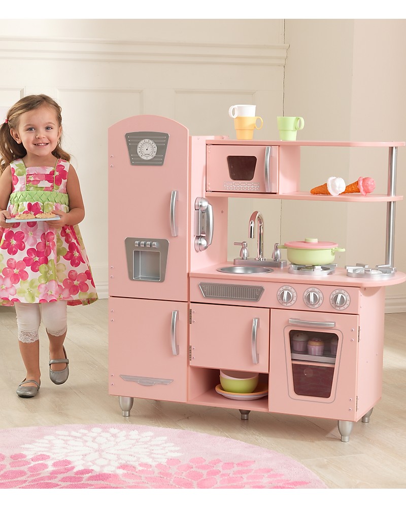 Basic ModelKids Wooden Toy Kitchen Kidkraft Kidkraft Pink Vintage Kitchen 