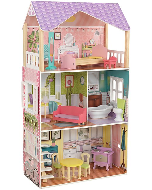 KidKraft Poppy Dollhouse with Functional Door and Window - Wood Dolls Houses