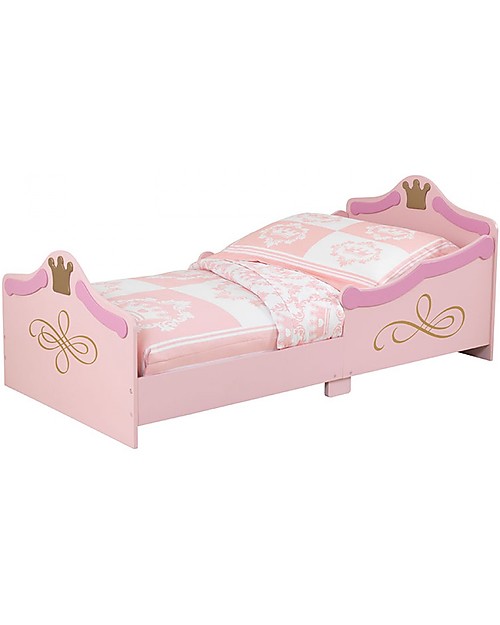 KidKraft Princess Toddler Bed with Gold Filigree Wood girl