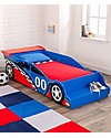 KidKraft Racecar Toddler Bed with Bench - Wood Single Bed