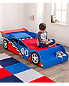 KidKraft Racecar Toddler Bed with Bench - Wood Single Bed