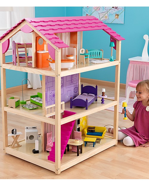 KidKraft So Chic Dollhouse, Rolling with 10 Rooms! - Wood Dolls Houses