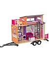 KidKraft Teeny House Dollhouse on Wheels with Pull-Along Hitch - Wood Dolls Houses