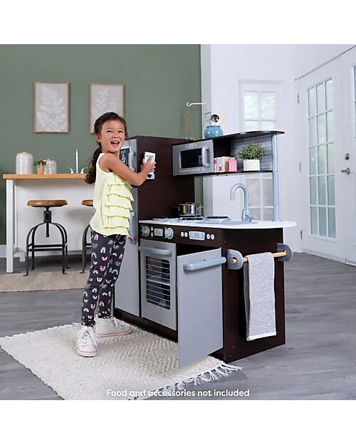 KidKraft Uptown Espresso Play Kitchen - Modern Design - Interactive Appliances! Toy Kitchens