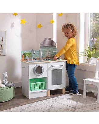 KidKraft Whisk & Wash Kitchen and Laudry - Wood and Plastic - Two play areas in one! Toy Kitchens