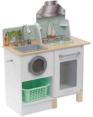 KidKraft Whisk & Wash Kitchen and Laudry - Wood and Plastic - Two play areas in one! Toy Kitchens