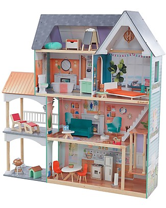 KidKraft Wood Dollhouse Dahlia with Elevator - EZ Kraft Assembly™ Dolls Houses