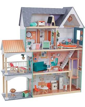 KidKraft Wood Dollhouse Dahlia with Elevator - EZ Kraft Assembly™ Dolls Houses