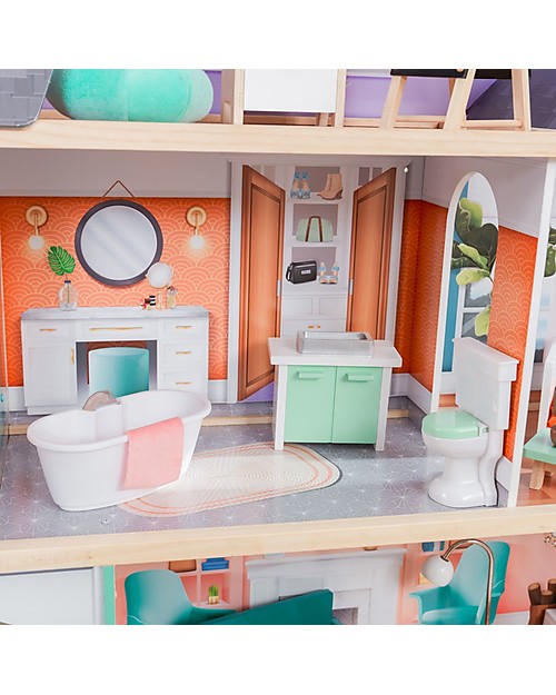 KidKraft Wood Dollhouse Dahlia with Elevator - EZ Kraft Assembly™ Dolls Houses